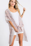 Chiffon Patterned Open Front Kimono