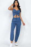 Front Ruched With Adjustable String Cami Casual/summer Jumpsuit