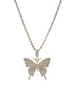 Fashion Rhinestone Butterfly Pendant Necklace