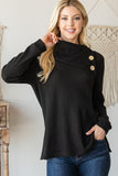 Buttoned Flap Mock Sweater