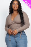 Plus Size Shirred Cropped Top