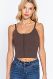 Front Closure With Hooks Sweater Cami Top