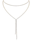 Rhinestone Simple Lariat Layer Necklace