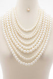 Chunky Pearl Bead Layered Necklace